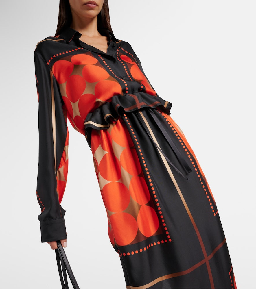 Khaite Lilila printed silk maxi skirt