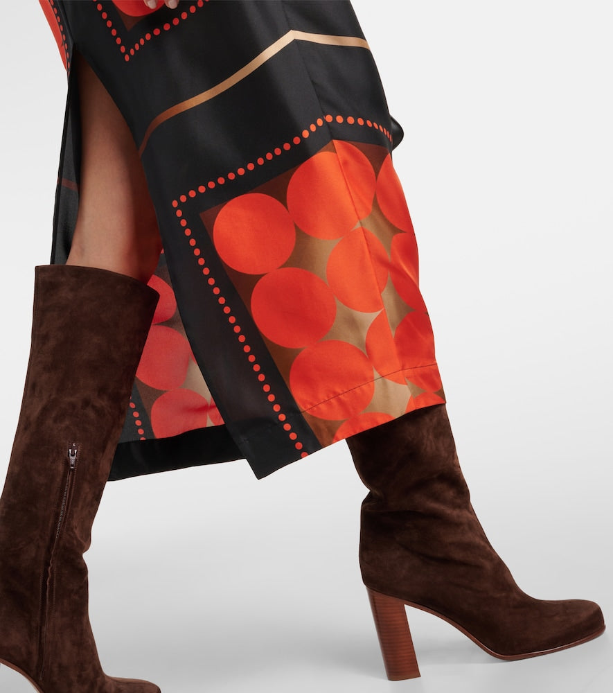 Khaite Lilila printed silk maxi skirt