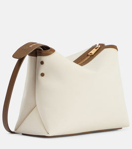 Khaite Lina leather-trimmed canvas crossbody bag