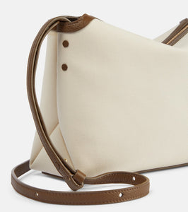 Khaite Lina leather-trimmed canvas crossbody bag