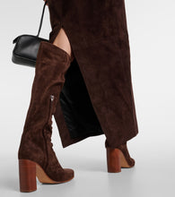 Khaite Loxley suede pencil skirt