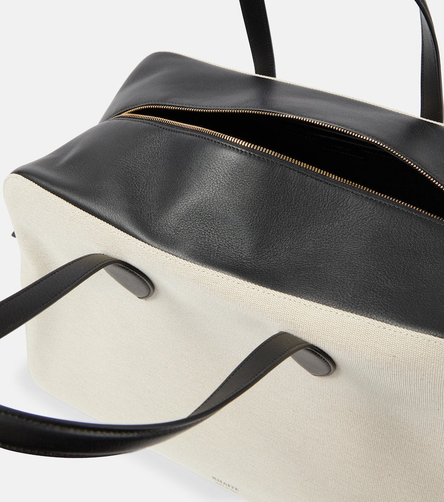 Khaite Maeve Large canvas and leather duffel bag