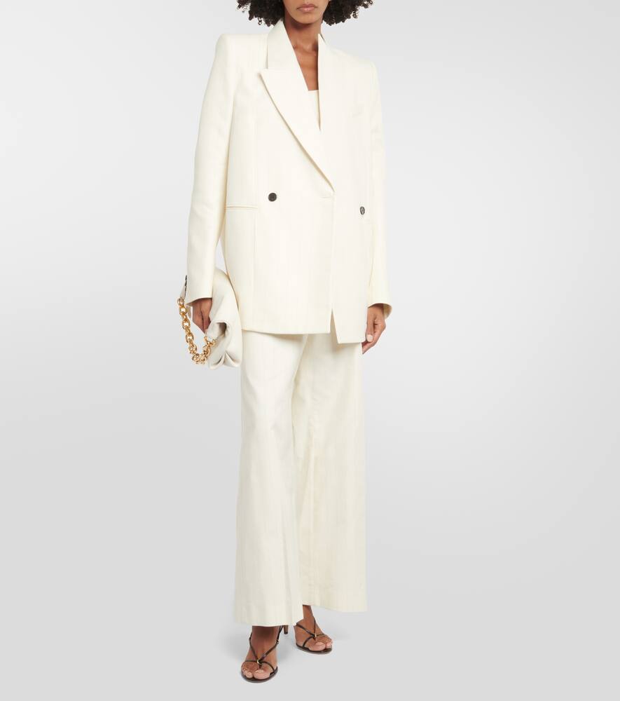 Khaite Malek striped cotton tuxedo jacket