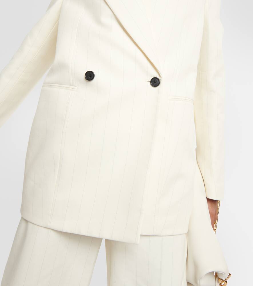 Khaite Malek striped cotton tuxedo jacket