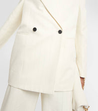 Khaite Malek striped cotton tuxedo jacket