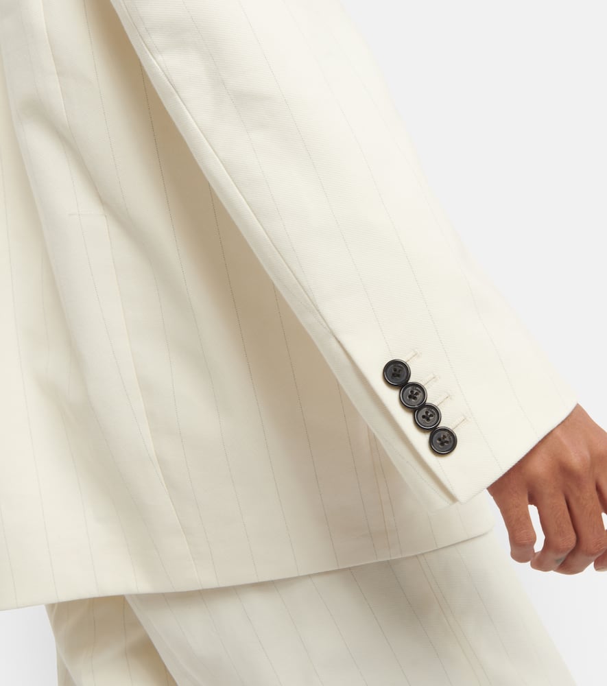 Khaite Malek striped cotton tuxedo jacket