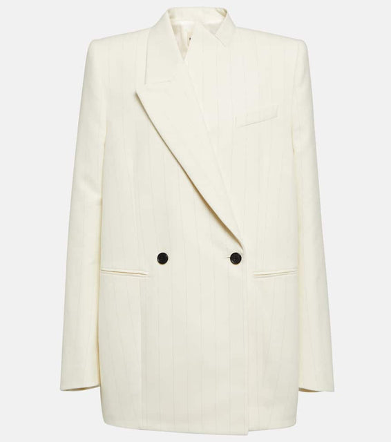 Khaite Malek striped cotton tuxedo jacket