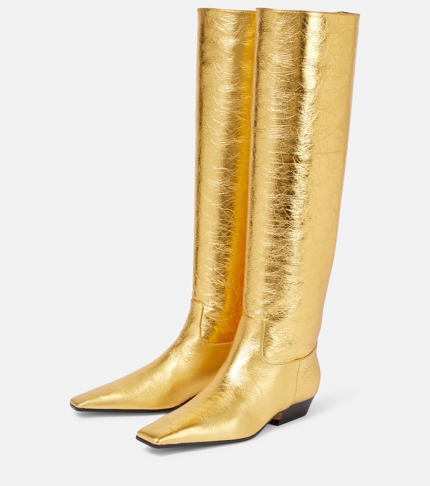 Khaite Marfa metallic leather knee-high boots