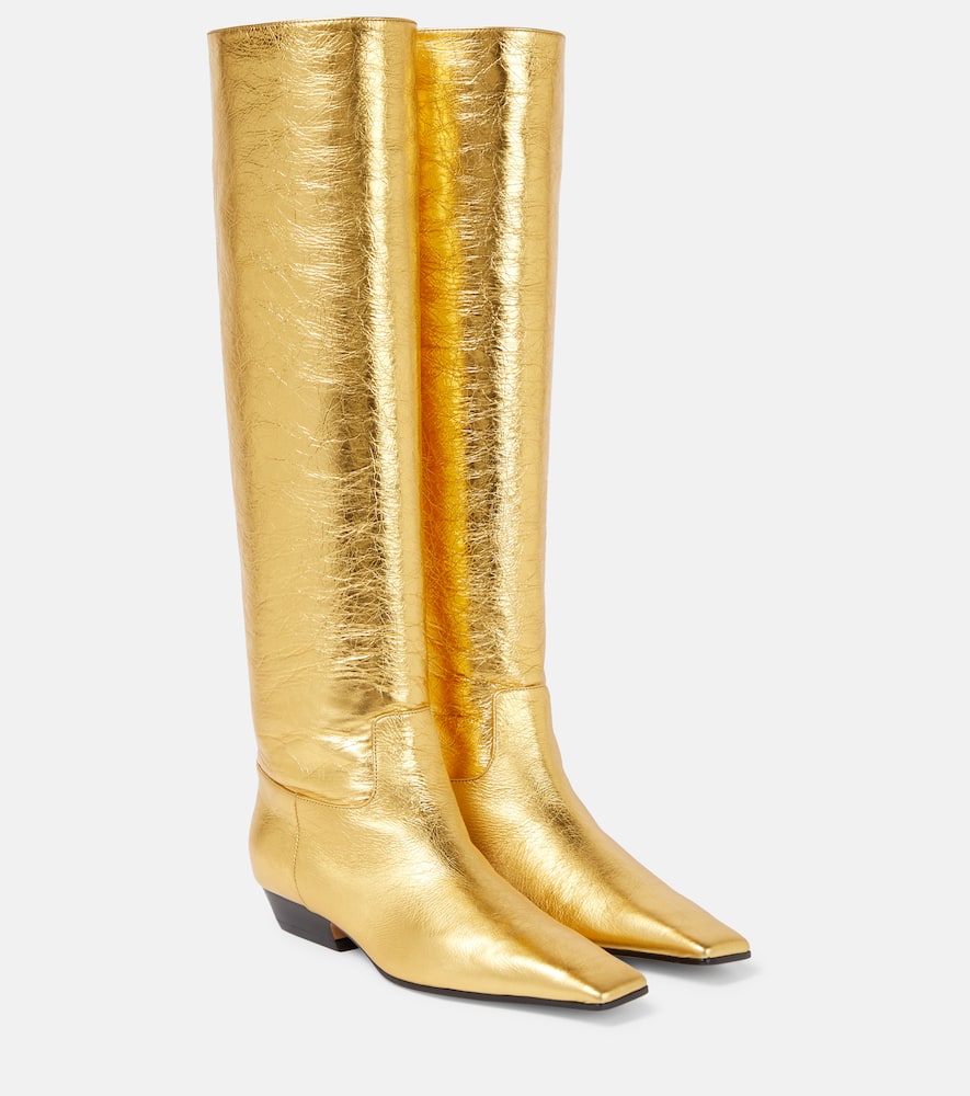 Khaite Marfa metallic leather knee-high boots
