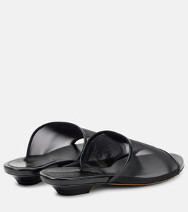 Khaite Marion leather-trimmed mesh mules