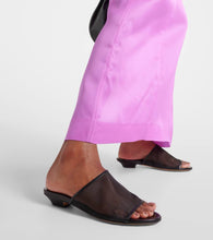 Khaite Marion leather-trimmed mesh mules