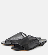 Khaite Marion leather-trimmed mesh mules