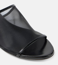 Khaite Marion leather-trimmed mesh mules