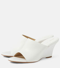 Khaite Marion leather wedge mules