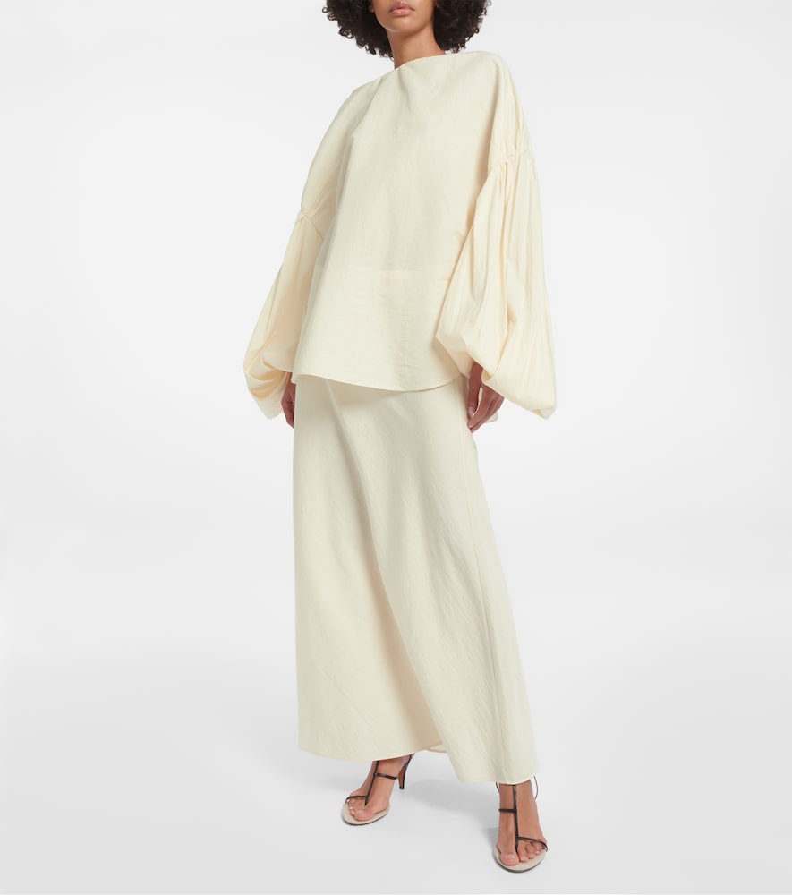 Khaite Mauva silk and cotton organza maxi skirt