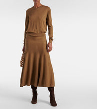 Khaite Mayu knitted wool midi skirt