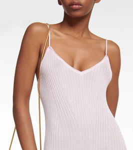 Khaite Nolita ribbed-knit slip dress