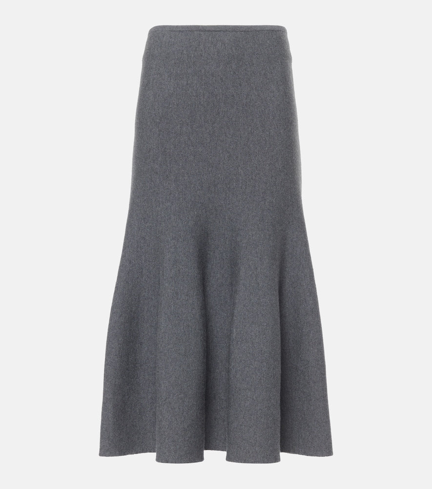 Khaite Odil knitted wool-blend midi skirt - Khaite Odil 针织羊毛混纺中长半身裙