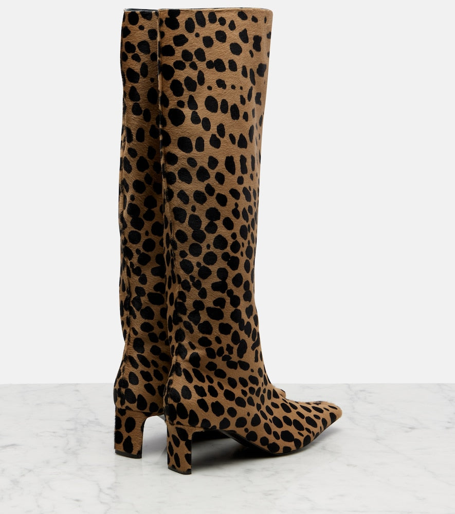 Khaite Ona 55 calf hair knee-high boots