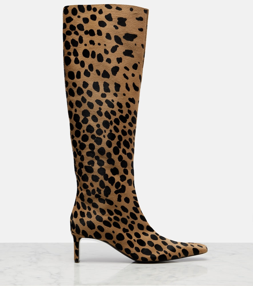 Khaite Ona 55 calf hair knee-high boots