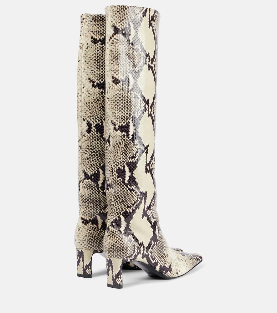 Khaite Ona 55 snake-effect leather knee-high boots