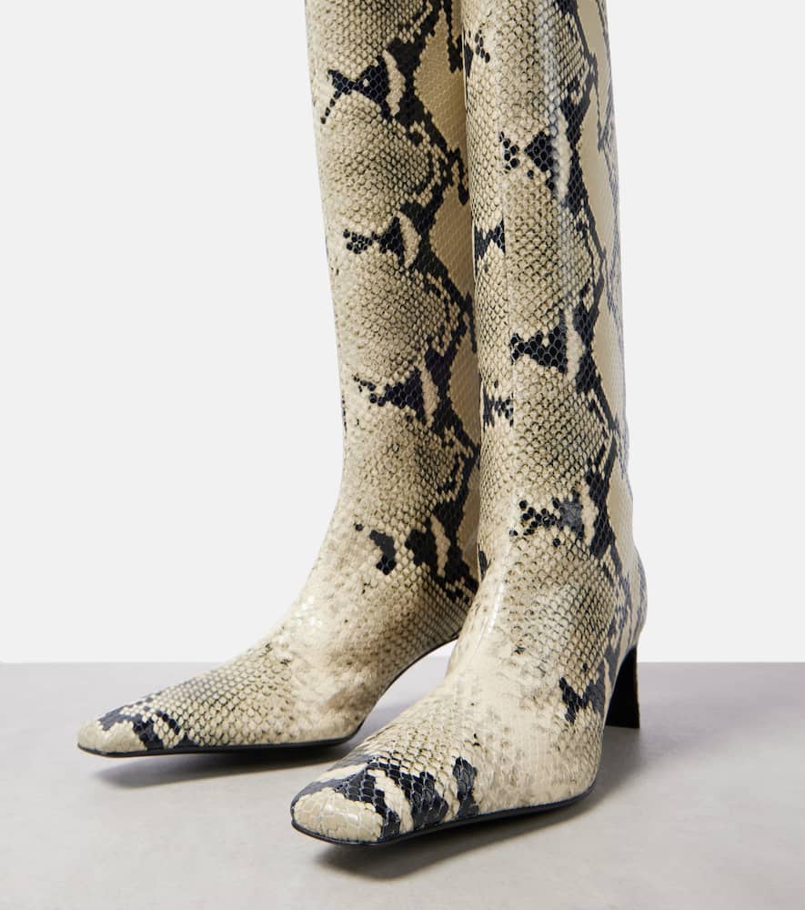 Khaite Ona 55 snake-effect leather knee-high boots