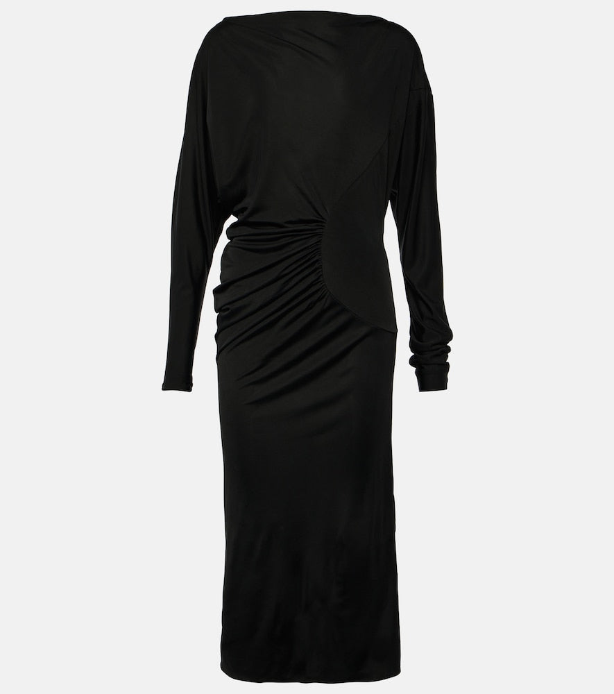 Khaite Oron ruched jersey maxi dress. Khaite Oron 褶饰平纹针织超长连衣裙