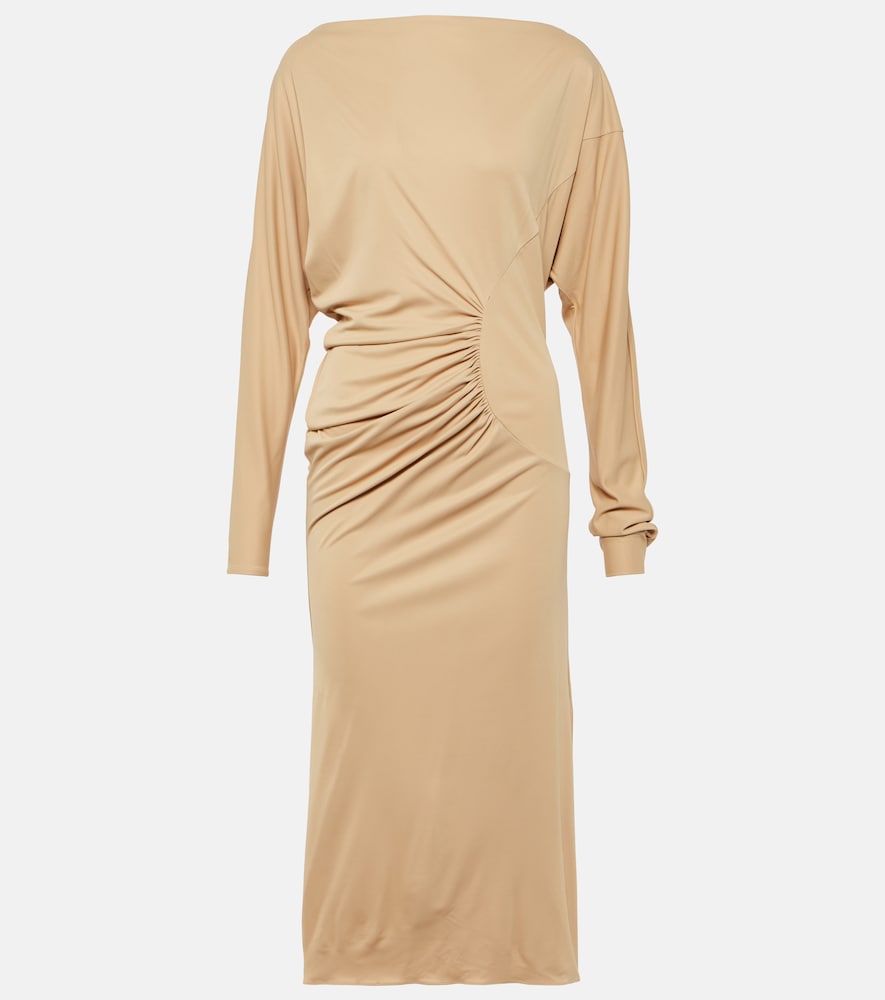Khaite Oron ruched jersey midi dress. Khaite Oron 褶饰平纹布中长连衣裙