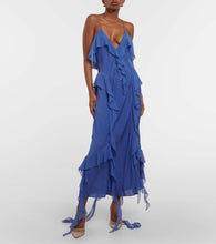 Khaite Pim ruffled silk georgette slip dress