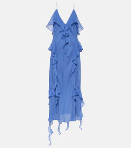 Khaite Pim ruffled silk georgette slip dress