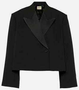 Khaite Raymond cropped satin blazer