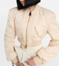 Khaite Reggie cropped satin bomber jacket