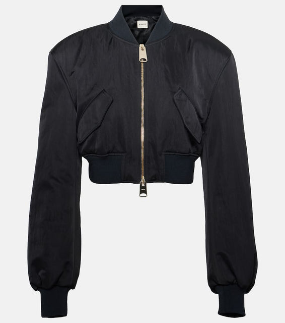 Khaite Reggie oversized satin bomber jacket