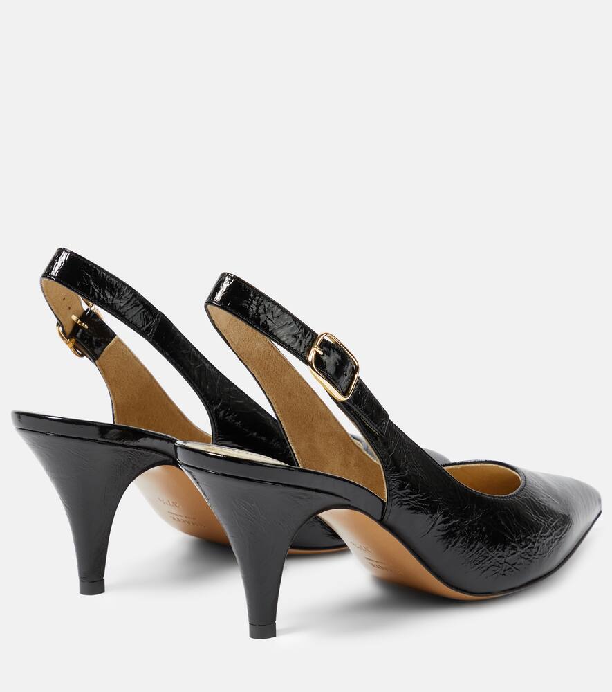 Khaite River crinkled leather slingback pumps