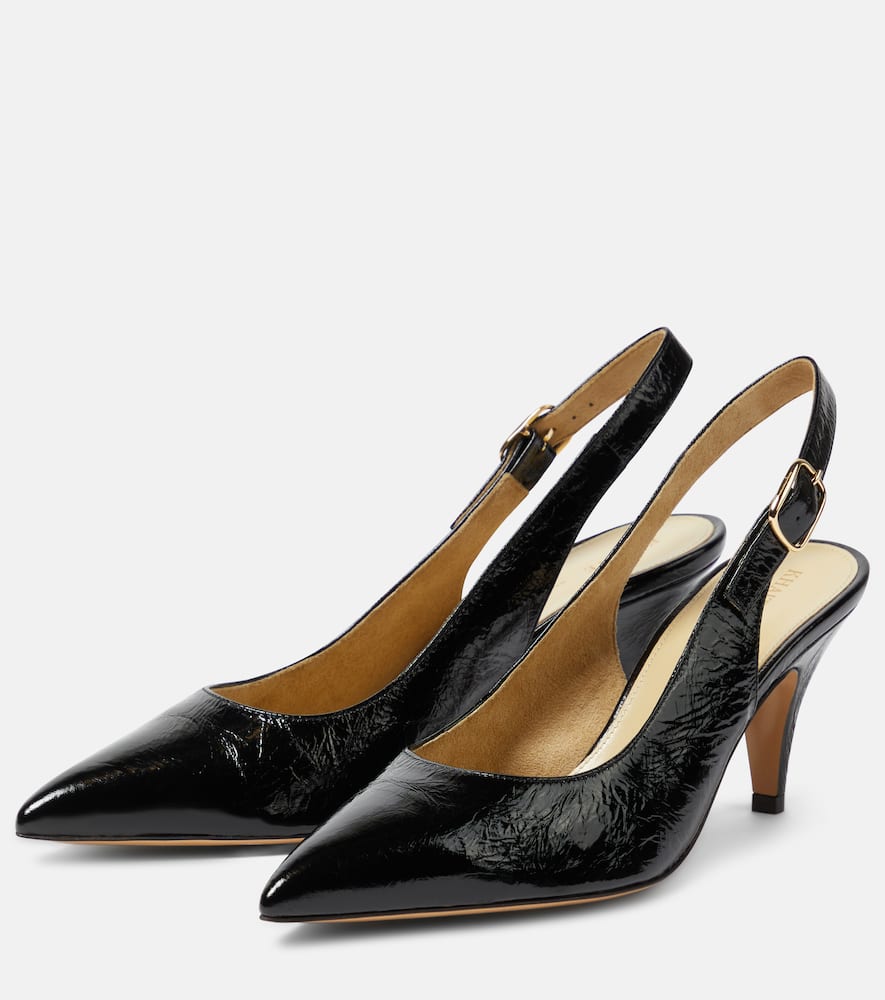 Khaite River crinkled leather slingback pumps
