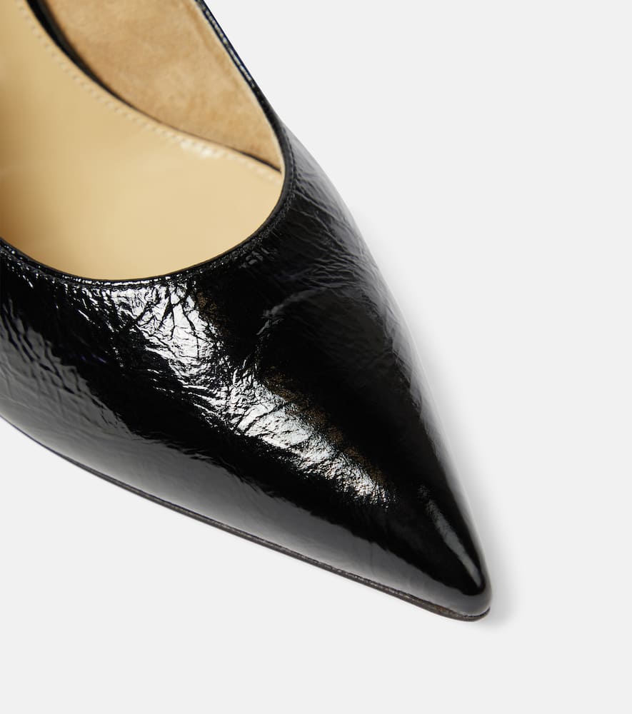 Khaite River crinkled leather slingback pumps