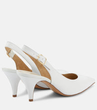 Khaite River leather slingback pumps