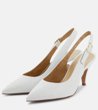 Khaite River leather slingback pumps