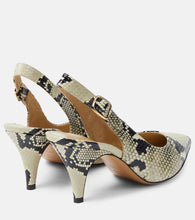 Khaite River snake-effect leather slingback pumps