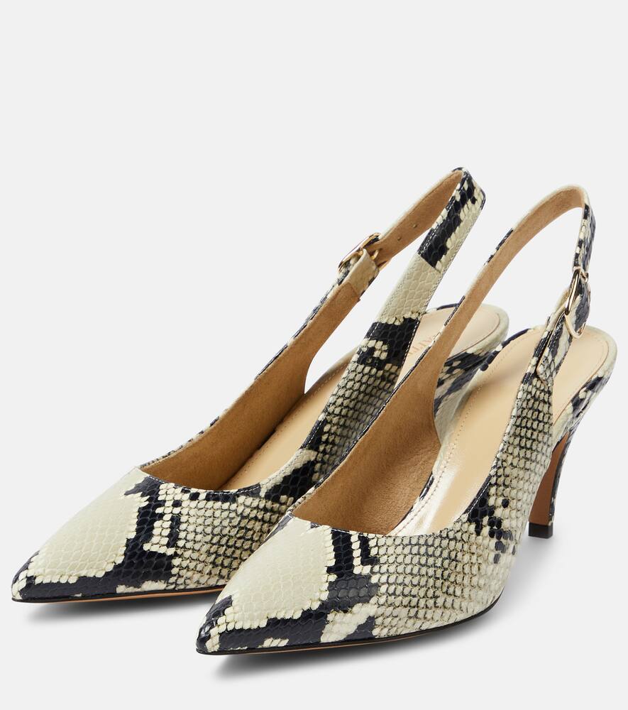 Khaite River snake-effect leather slingback pumps