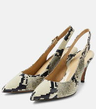 Khaite River snake-effect leather slingback pumps