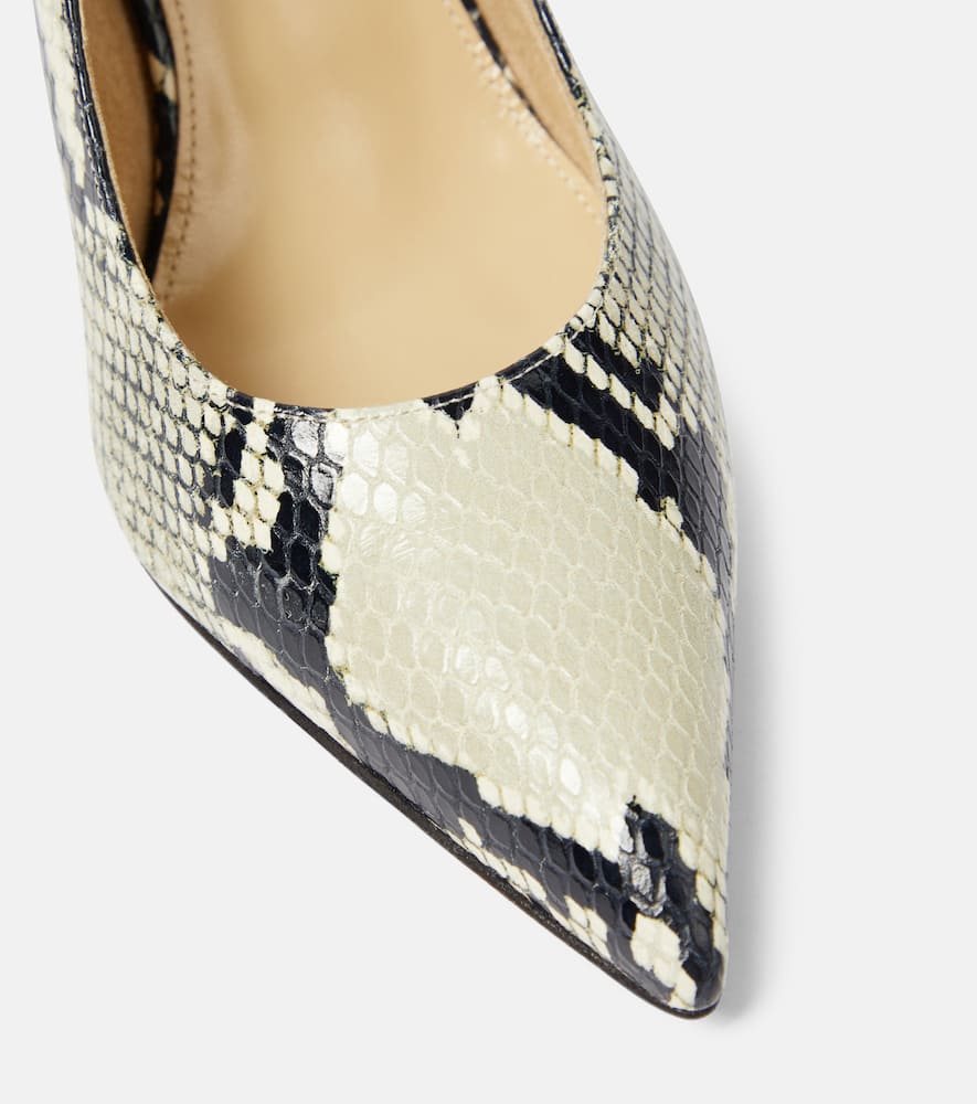 Khaite River snake-effect leather slingback pumps