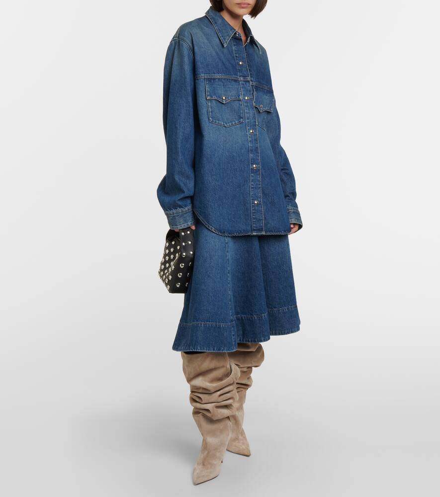 Khaite River suede knee-high boots