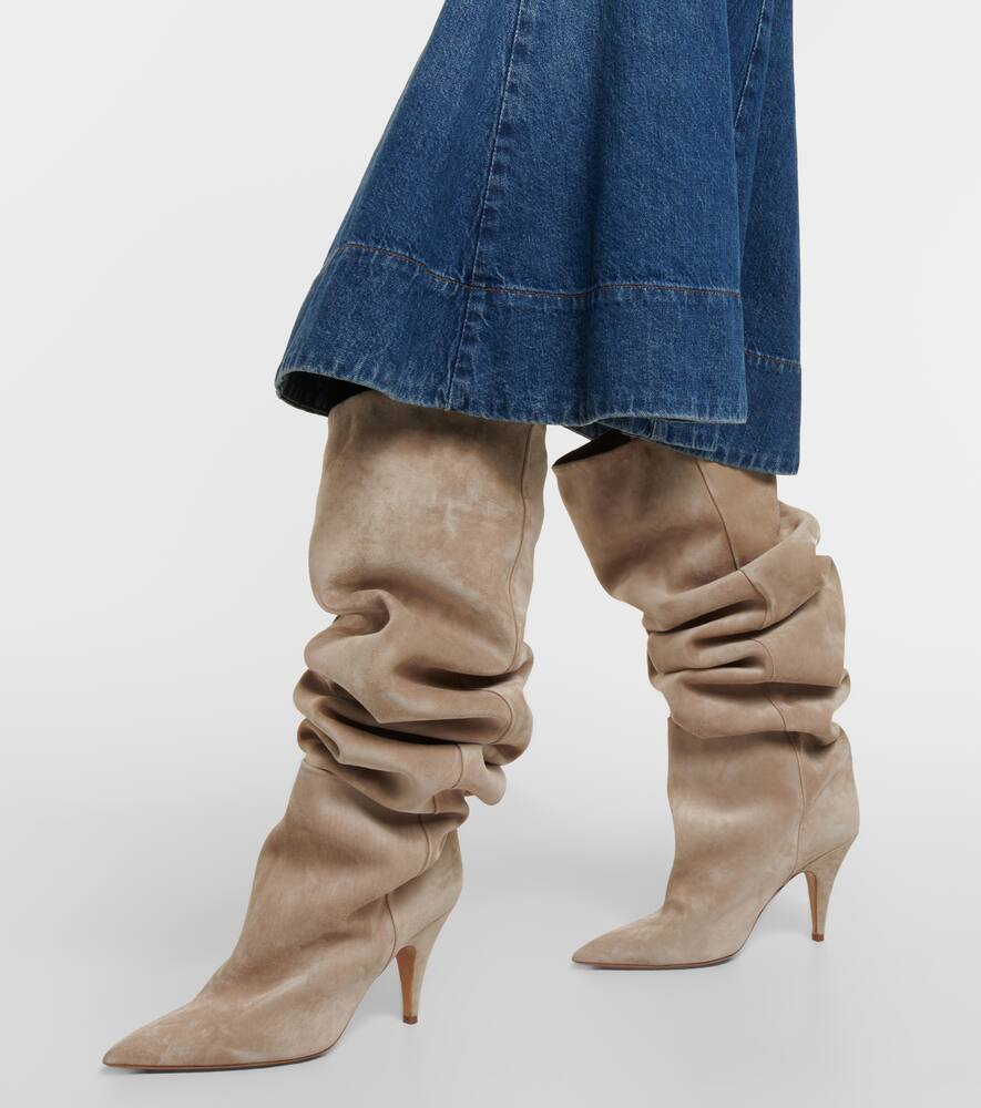 Khaite River suede knee-high boots