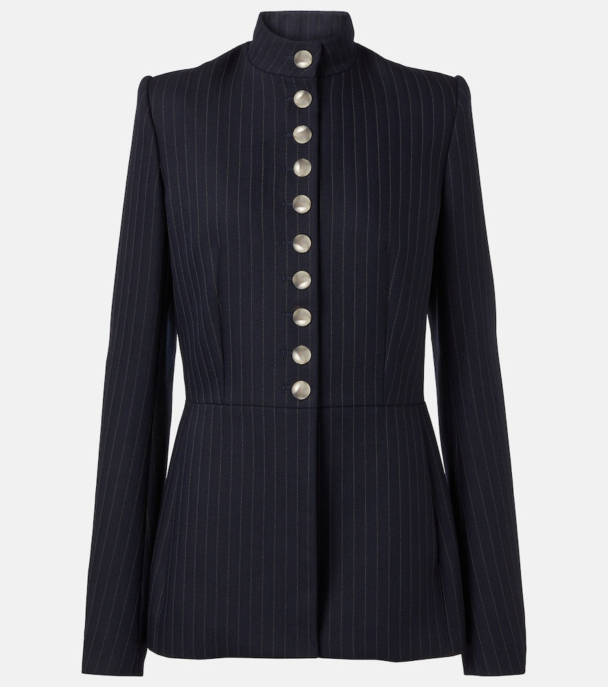 Khaite Samuel chalk stripe wool-blend jacket - Khaite Samuel 粉笔条纹羊毛混纺夹克