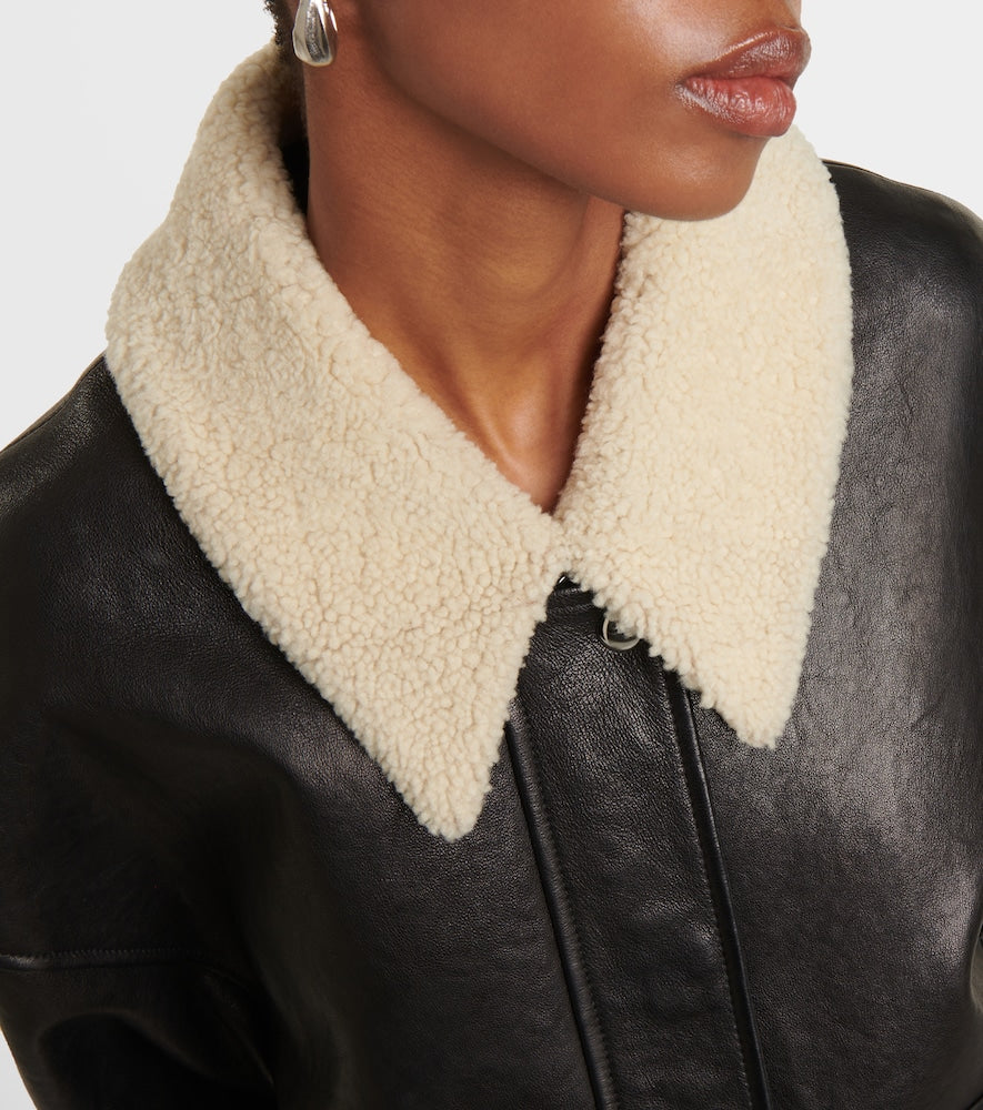 Khaite Shellar shearling-trimmed leather jacket