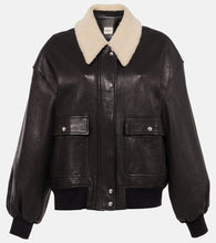 Khaite Shellar shearling-trimmed leather jacket - Khaite Shellar 羊毛饰边皮夹克