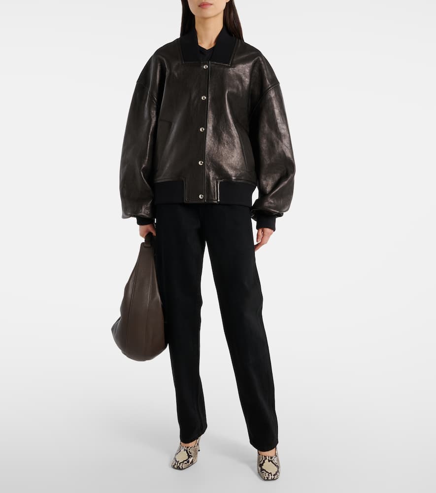 Khaite Spence leather bomber jacket