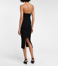 Khaite Strapless ribbed midi dress