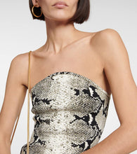 Khaite Strapless snake-printed midi dress